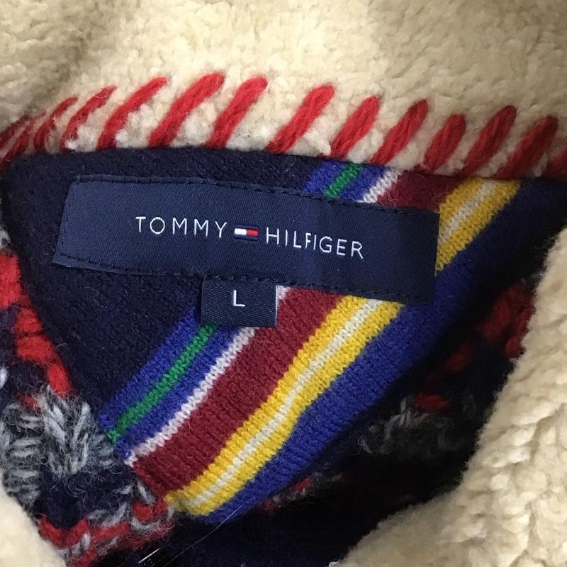 トミーヒルフィガー TOMMY HILFIGER ニット、セーター 長袖 ジップアップニットジャケット 長袖ニットカーディガン アウター L 総柄 マルチカラー / マルチカラー / メンズ USED 古着 中古 10111273