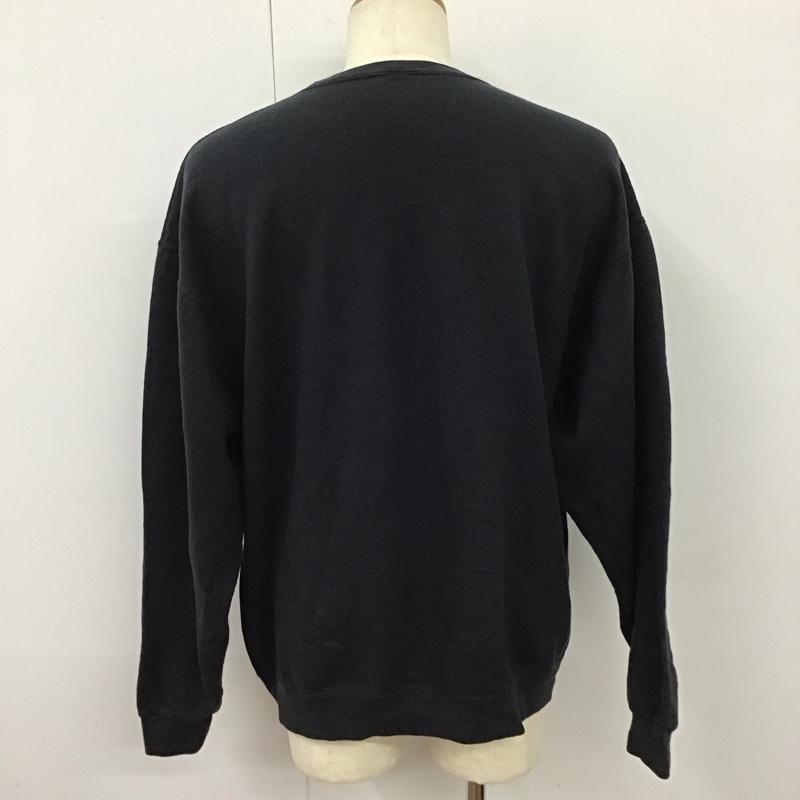 古着 USED トレーナー 長袖 スウェット 裏起毛 プリント 黒 / ブラック /  メンズ USED 古着 中古 10116821