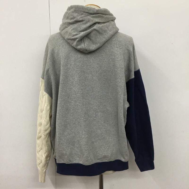 アベイシングエイプ A BATHING APE パーカー 長袖 001PPH802503L Docking Cable Knit Sleeve Oversized Pullover ドッキング フーディー M ロゴ、文字 灰 / グレー / X 紺 / ネイビー / X 白 / ホワイト / メンズ USED 古着 中古 10107035