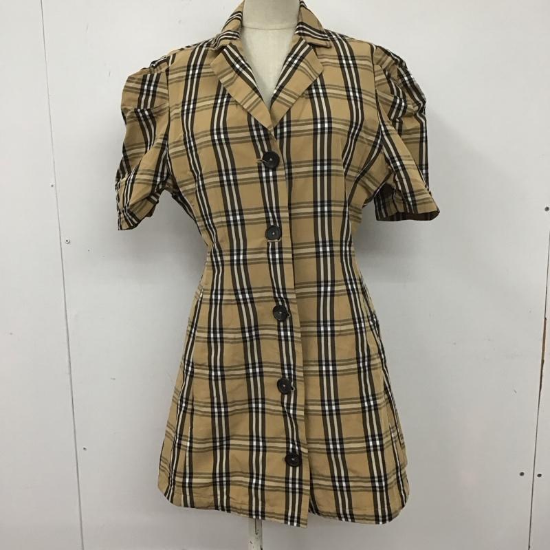 スライ SLY ワンピース ミニスカート 030BAM33-2630 ALAND CHECK SH DRESS シャツワンピース 1 チェック ベージュ / ベージュ / X 黒 / ブラック / X 白 / ホワイト / レディース USED 古着 中古 10107963