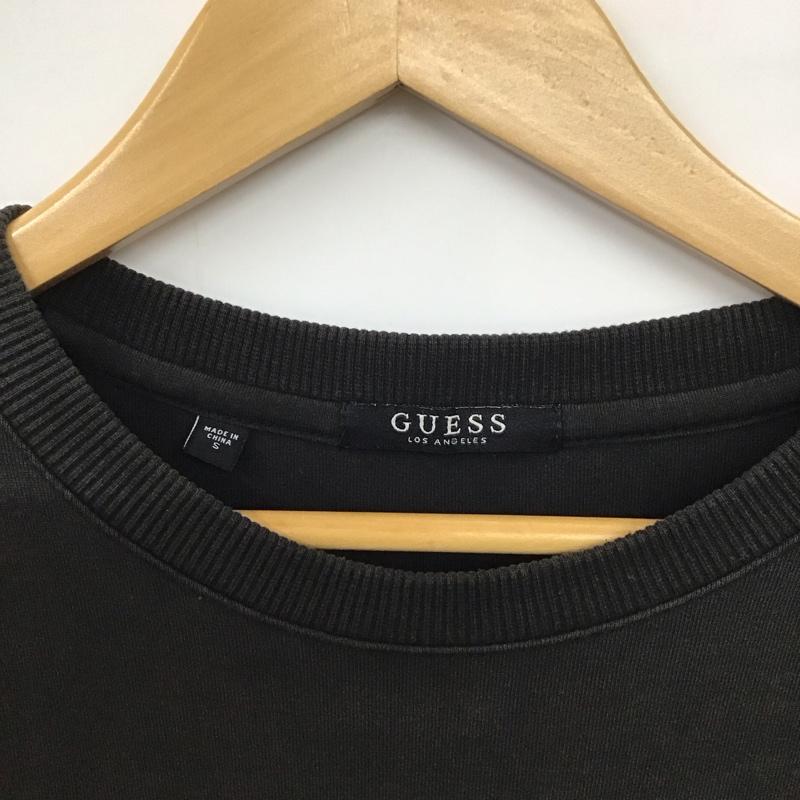 ゲス Guess トレーナー 長袖 長袖トレーナー スウェット クルーネック プルオーバー S ロゴ、文字 黒 / ブラック / メンズ USED 古着 中古 10136236