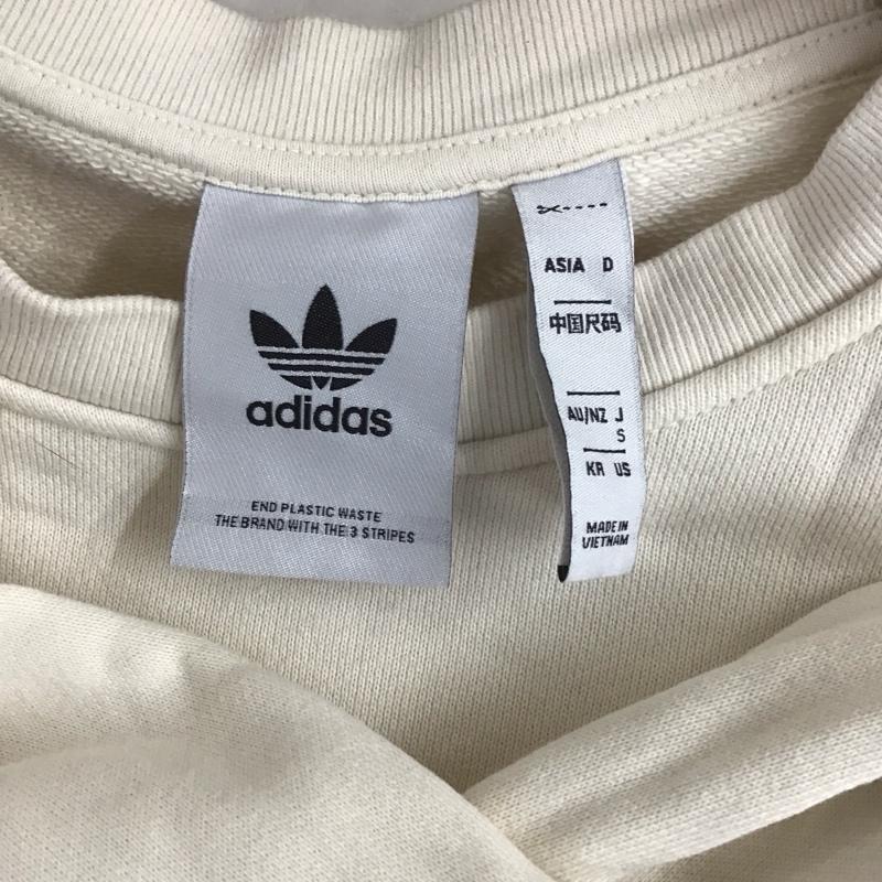 アディダス adidas トレーナー 長袖 HK2794 TRF SER CREW ST スウェット S ロゴ、文字 アイボリー / アイボリー / メンズ USED 古着 中古 10107063