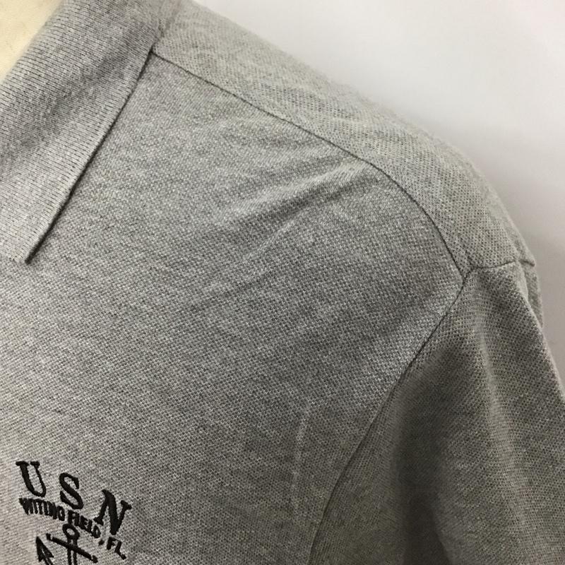 バズリクソンズ Buzz Rickson s ポロシャツ 半袖 半袖ポロシャツ カラーシャツ 半袖カットソー XL ロゴ、文字 灰 / グレー /  メンズ USED 古着 中古 10113106