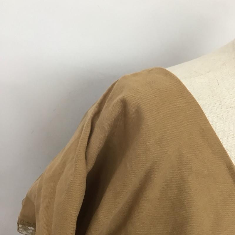 ヘザー Heather シャツ、ブラウス 長袖 HE066070TS ショート丈 ビッグカラー FREE 無地 ベージュ / ベージュ / レディース USED 古着 中古 10107492