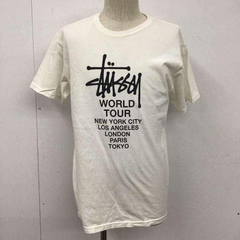 ステューシー STUSSY Tシャツ 半袖 半袖カットソー プリントTシャツ クルーネックカットソー M ロゴ、文字 白 / ホワイト / メンズ USED 古着 中古 10107987