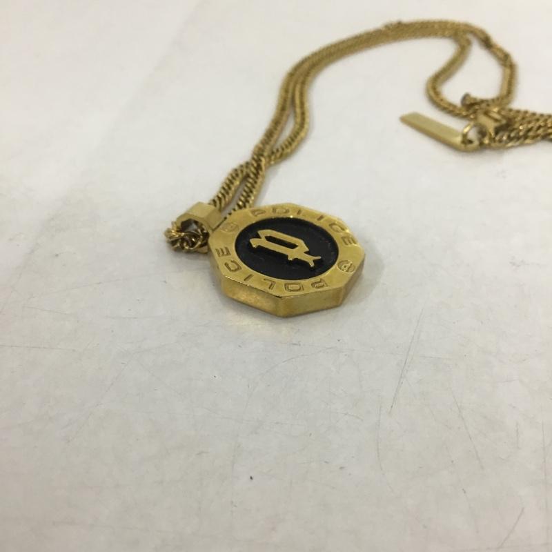 ポリス POLICE アクセサリー ネックレス、ペンダント 箱有 ロゴ、文字 金 / ゴールド / X 黒 / ブラック / メンズ USED 古着 中古 10143647