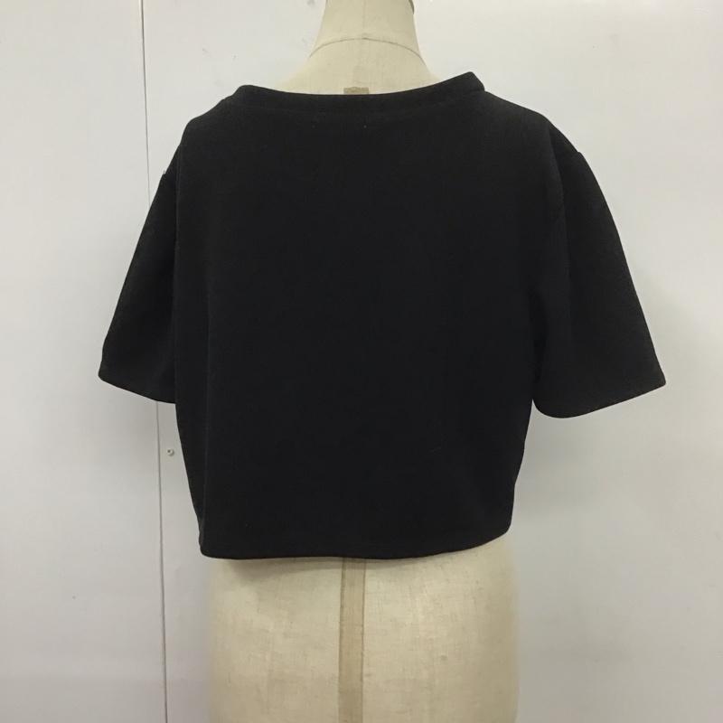 ローリーズファーム LOWRYS FARM カーディガン 半袖 LF722041AD Vネック クロップド丈 FREE 無地 黒 / ブラック / レディース USED 古着 中古 10109529