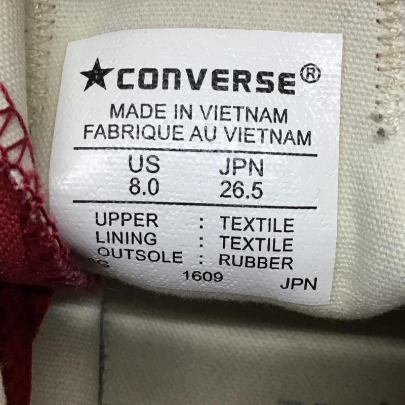 コンバース CONVERSE スニーカー スニーカー 1609 ALL STAR 26.5cm 26.5cm ロゴ、文字 赤 / レッド / メンズ USED 古着 中古 10117001