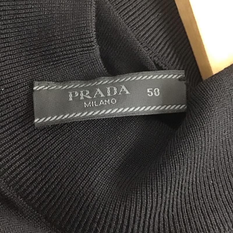 プラダ PRADA ニット、セーター 半袖 半袖ニットカットソー セーター ロゴ、文字 黒 / ブラック / メンズ USED 古着 中古 10138784