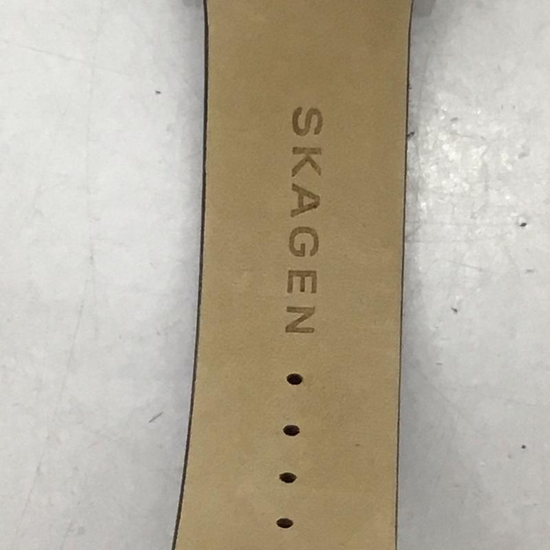 スカーゲン SKAGEN 腕時計 アナログ(クォーツ式) SKW6220 レザーベルト 箱有 ロゴ、文字 黒 / ブラック / メンズ USED 古着 中古 10134350