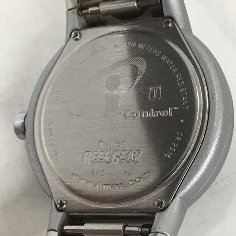 タイメックス TIMEX 腕時計 デジタル i-control REEFGEAR ロゴ、文字 銀 / シルバー / X 青 / ブルー / メンズ USED 古着 中古 10132451
