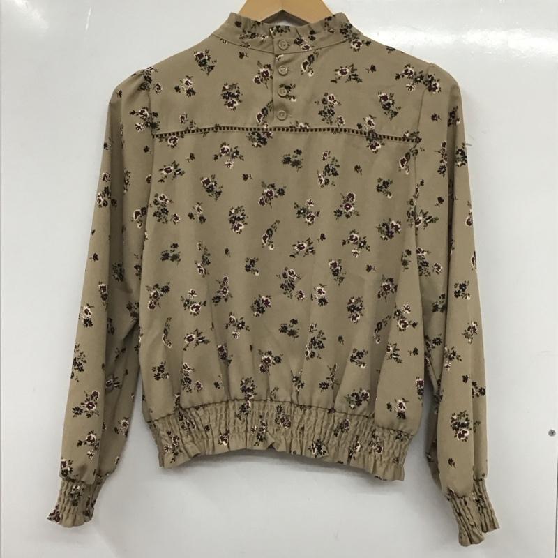 マジェスティックレゴン MAJESTIC LEGON カットソー 長袖 長袖カットソー プルオーバーシャツ フリルカラー S 花柄 茶 / ブラウン / レディース USED 古着 中古 10135622