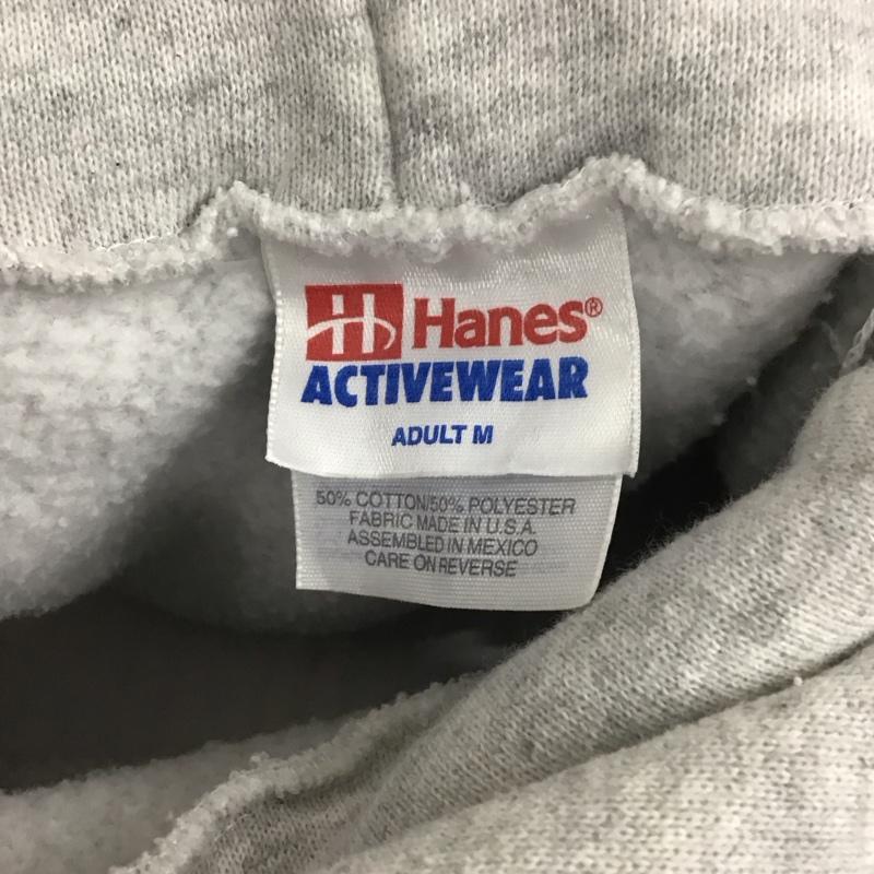 ヘインズ HANES パーカー 長袖 長袖パーカー フード付きパーカー プリントスウェット トレーナー M ロゴ、文字 灰 / グレー / メンズ USED 古着 中古 10108026