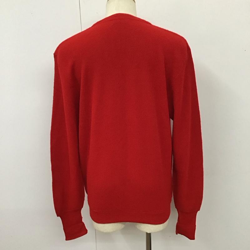 ラコステ LACOSTE カーディガン 長袖 70s アクリルニット カーディガン IZOD ロゴ、文字 赤 / レッド / メンズ USED 古着 中古 10118300