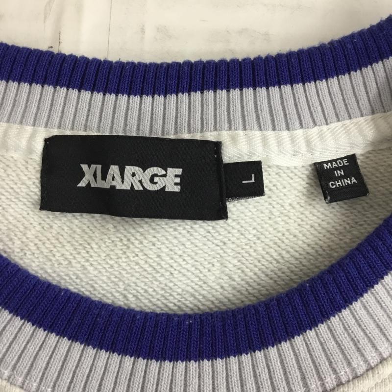 エクストララージ XLARGE トレーナー 長袖 長袖トレーナー スウェット クルーネック リブスウェットカットソー L ロゴ、文字 灰 / グレー / メンズ USED 古着 中古 10110074