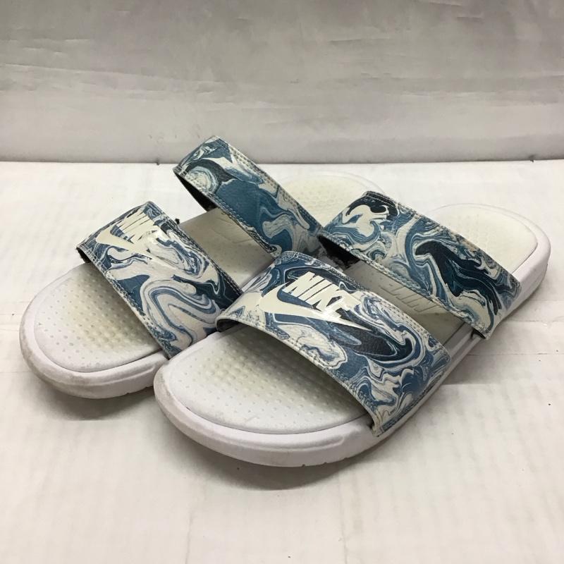 ナイキ NIKE サンダル サンダル 819717 002 WMNS BENASSI DUO ULTRA SLIDE 25cm 25.0cm ロゴ、文字 白 / ホワイト / X 紺 / ネイビー / レディース USED 古着 中古 10115659