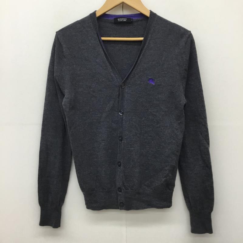 バーバリーブラックレーベル BURBERRY BLACK LABEL カーディガン 長袖 2 ロゴ、文字 灰 / グレー / メンズ USED 古着 中古 10135989