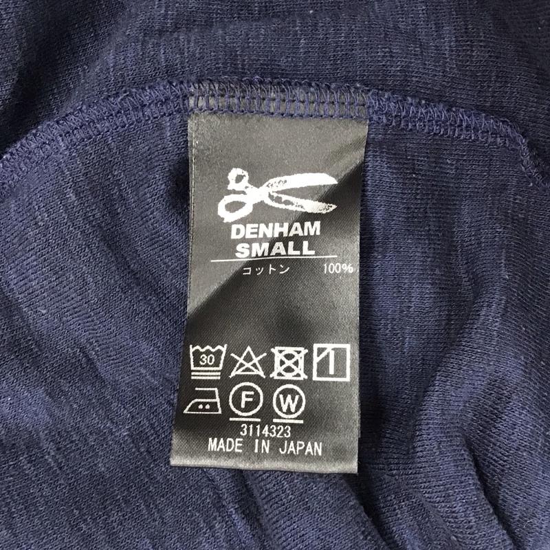 デンハム DENHAM カットソー 七分袖 01-22-04-52-562 PILE FOOTBALL TEE LS フットボールTシャツ パイル地 S ロゴ、文字 紺 / ネイビー / メンズ USED 古着 中古 10121225