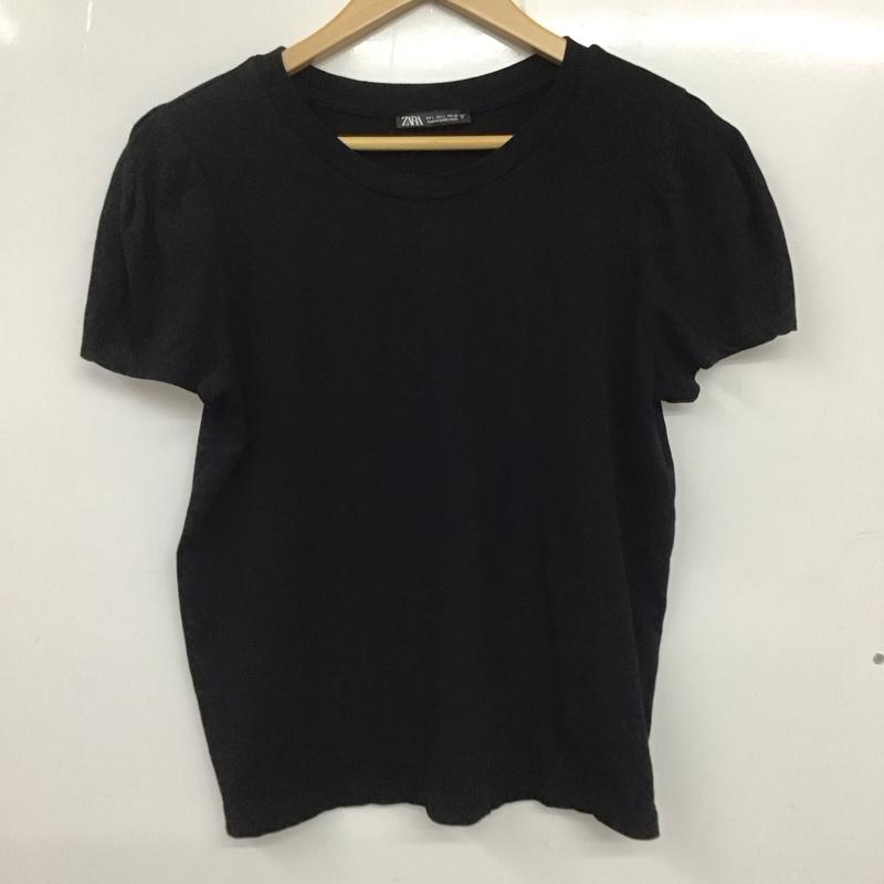 ザラ ZARA Tシャツ 半袖 L 無地 黒 / ブラック / レディース USED 古着 中古 10134265