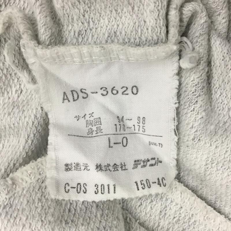 アディダス adidas パーカー 半袖 ADS-3620 スウェット プルオーバー L ロゴ、文字 灰 / グレー / X 黒 / ブラック / メンズ USED 古着 中古 10117794