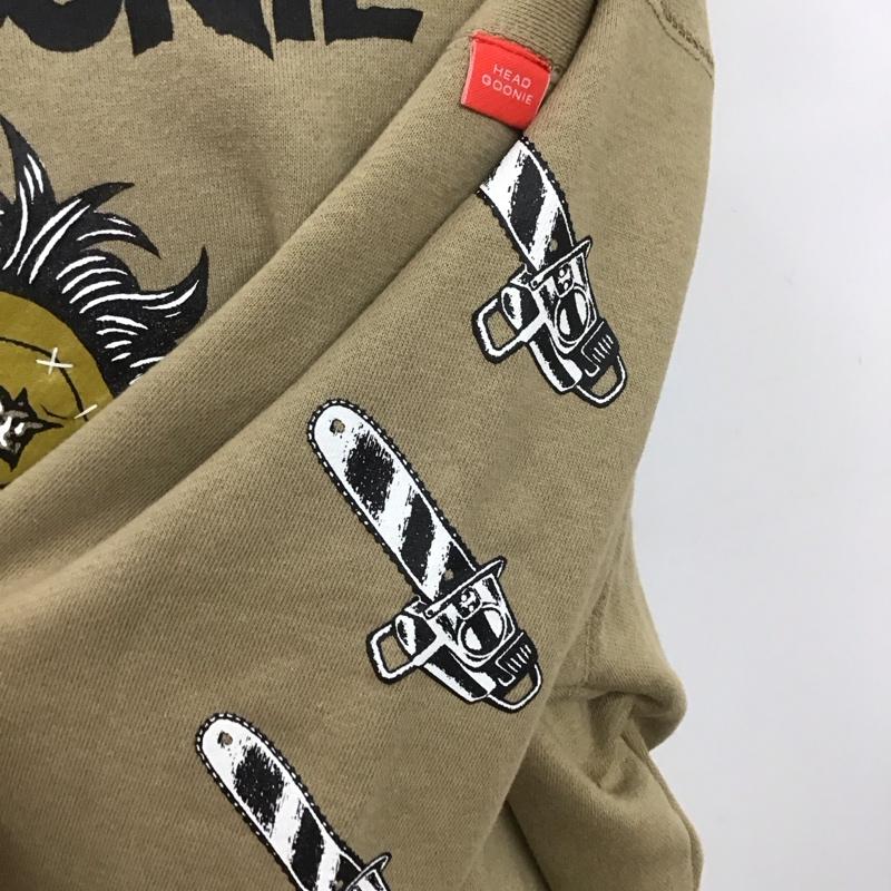 ヘッドグーニー HEADGOONIE トレーナー 長袖 長袖スウェット 長袖トレーナー リブカットソー 長袖カットソー プリントトレーナー XL プリント ベージュ / ベージュ / メンズ USED 古着 中古 10106702