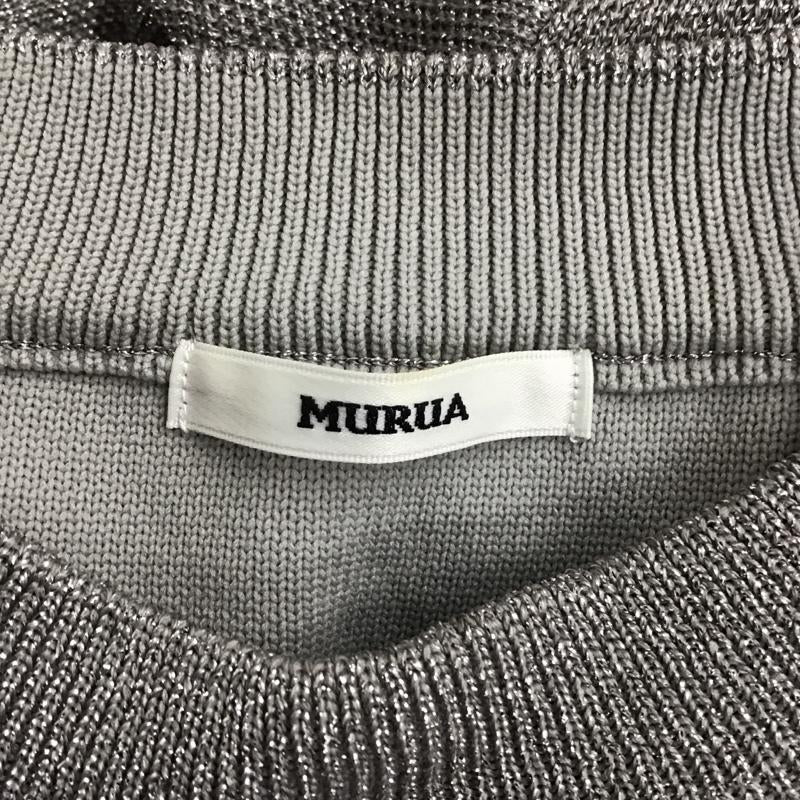 ムルーア MURUA ニット、セーター 半袖 011742600601-01 グリッタートップス 半袖ニットカットソー FREE 無地 灰 / グレー / レディース USED 古着 中古 10120939