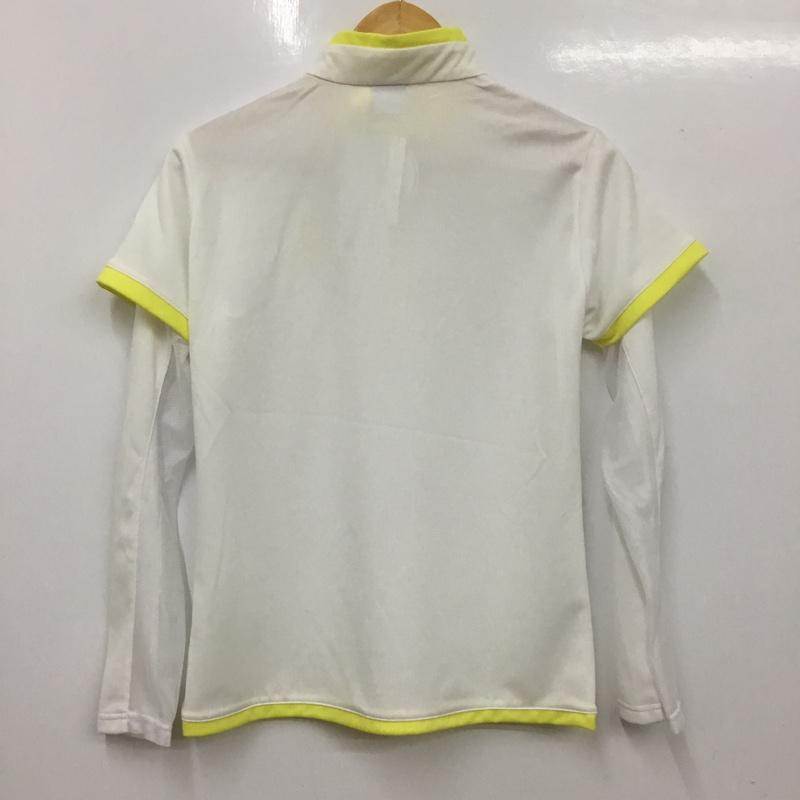 パラディーゾ PARADISO ポロシャツ 長袖 NSL39F ゴルフウェア コスメリリース タグ付き ハーフジップ M ロゴ、文字 白 / ホワイト / X 黄 / イエロー / レディース USED 古着 中古 10135712
