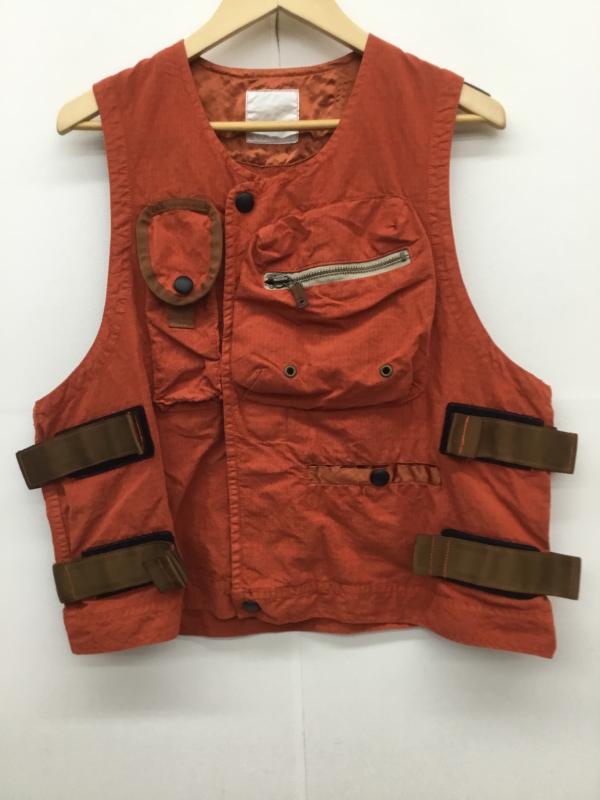 ユーズドクロージング used clothes ベスト ベスト dezert リップストップベスト ベルクロ M 無地 橙 / オレンジ / メンズ USED 古着 中古 10110112