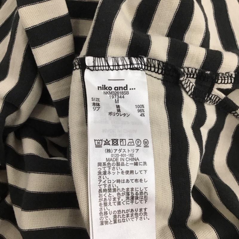 ニコアンド niko and... カットソー 半袖 NKM32618SB コットン天竺3Dスリーブプルオーバー M ボーダー柄 マルチカラー / マルチカラー / レディース USED 古着 中古 10148937