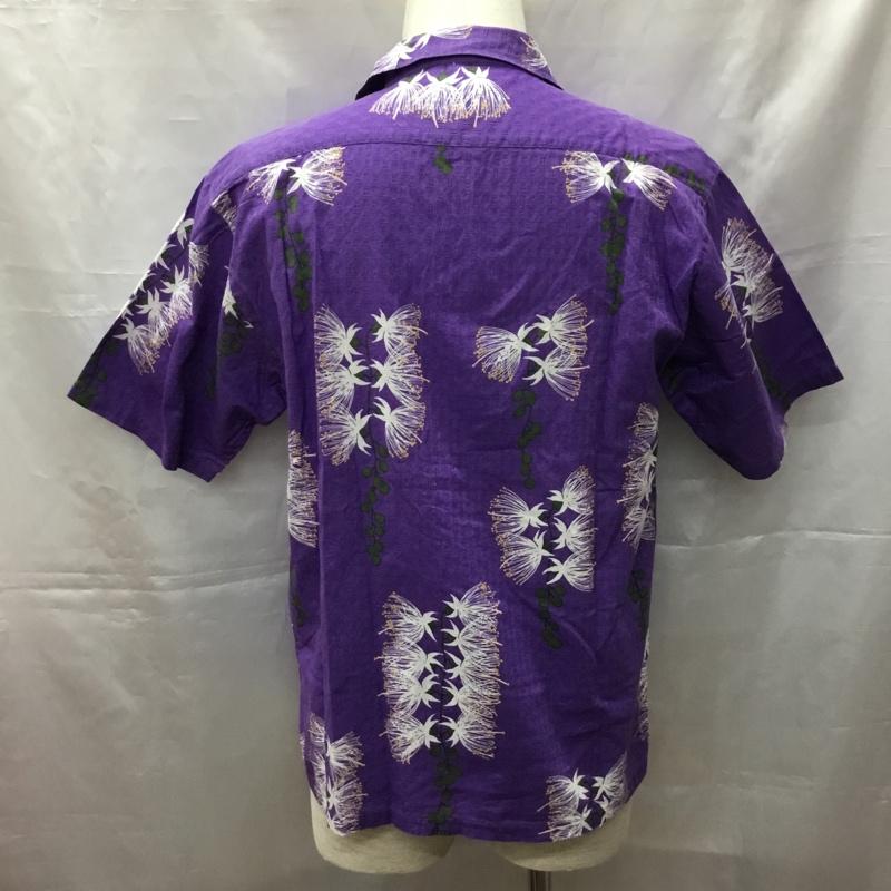 マンゴ MANGO シャツ、ブラウス 半袖 半袖シャツ カラーシャツ 半袖カットソー アロハシャツ M 総柄 紫 / パープル /  メンズ USED 古着 中古 10108545