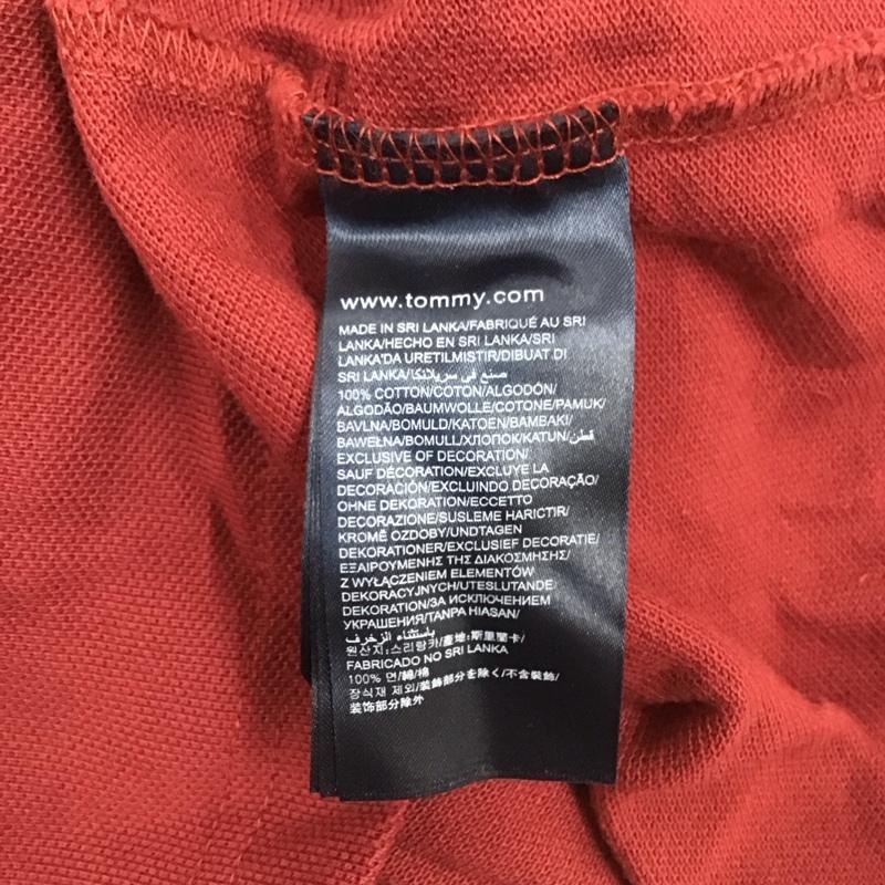 トミーヒルフィガー TOMMY HILFIGER ポロシャツ 半袖 半袖ポロシャツ 半袖カットソー カラーシャツ M ロゴ、文字 えんじ / ワインレッド / メンズ USED 古着 中古 10111023