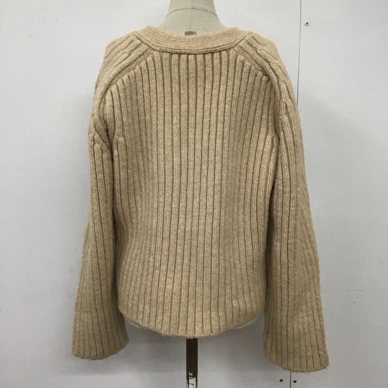 ザラ ZARA ニット、セーター 長袖 長袖ニットカットソー ニット セーター Vネックニット M 無地 ベージュ / ベージュ / レディース USED 古着 中古 10123726