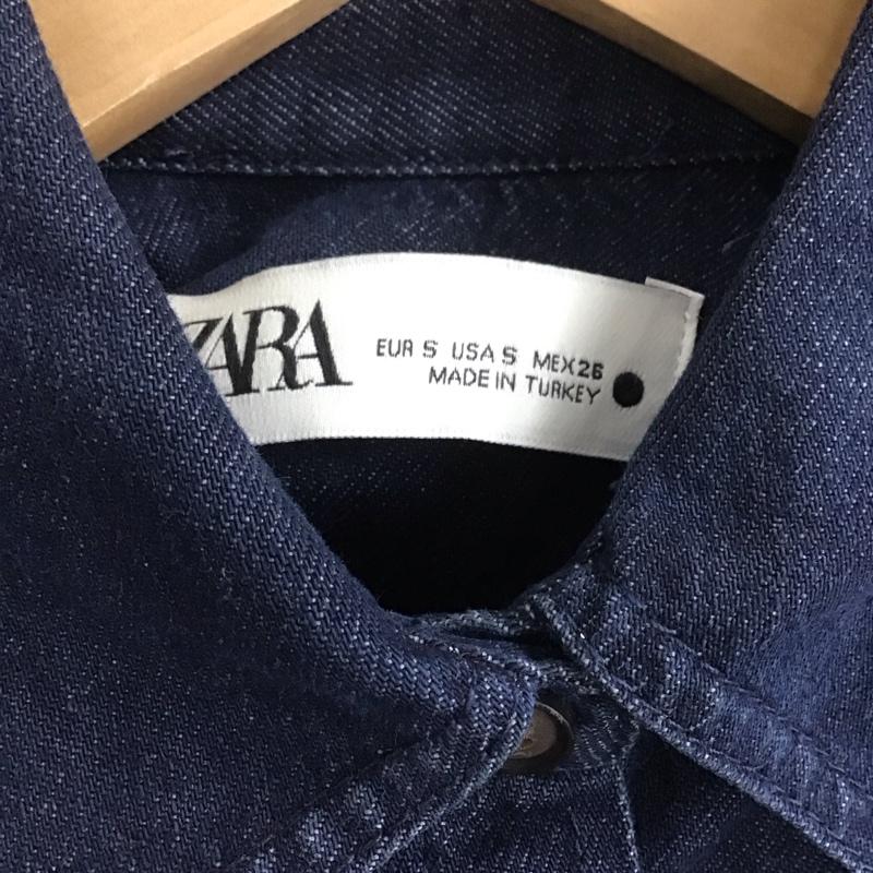 ザラ ZARA ワンピース ロングスカート 長袖シャツワンピース ロングワンピース デニムシャツロングワンピース S 無地 インディゴ / インディゴ / レディース USED 古着 中古 10136021