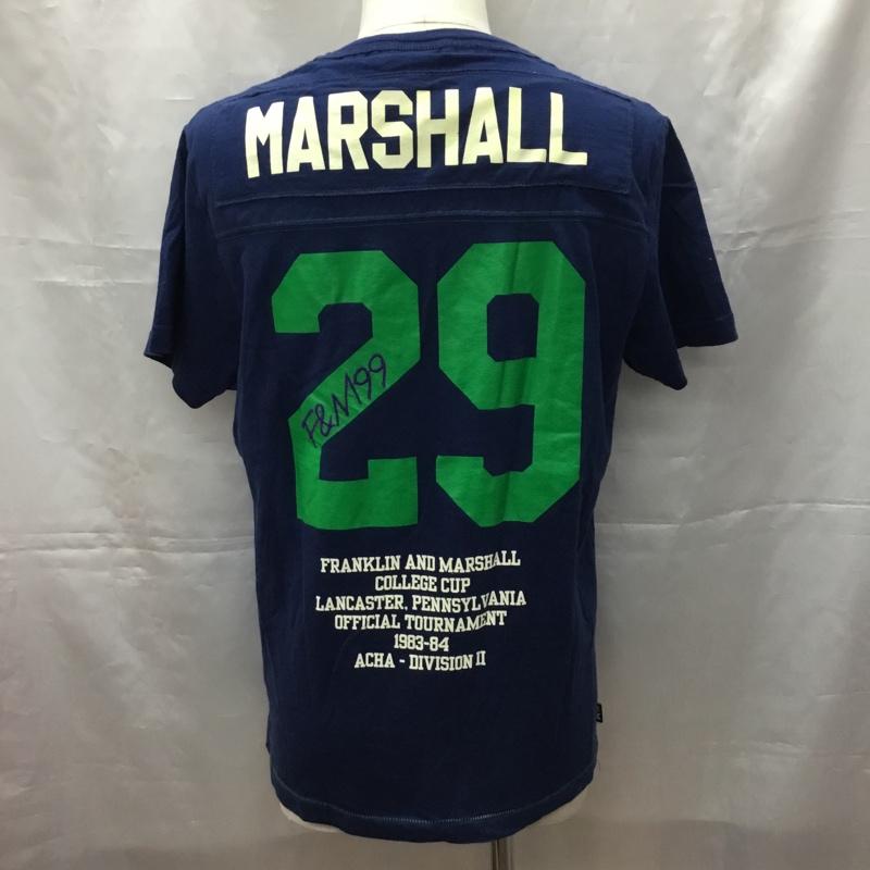 フランクリンマーシャル FRANKLIN&MARSHALL Tシャツ 半袖 半袖カットソー プリントTシャツ クルーネックカットソー L プリント 紺 / ネイビー /  メンズ USED 古着 中古 10108523