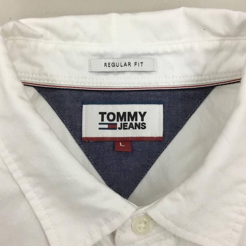 トミーヒルフィガー TOMMY HILFIGER シャツ、ブラウス 長袖 長袖シャツ カラーシャツ ポケットシャツ 長袖カットソー L ロゴ、文字 白 / ホワイト /  メンズ USED 古着 中古 10112450