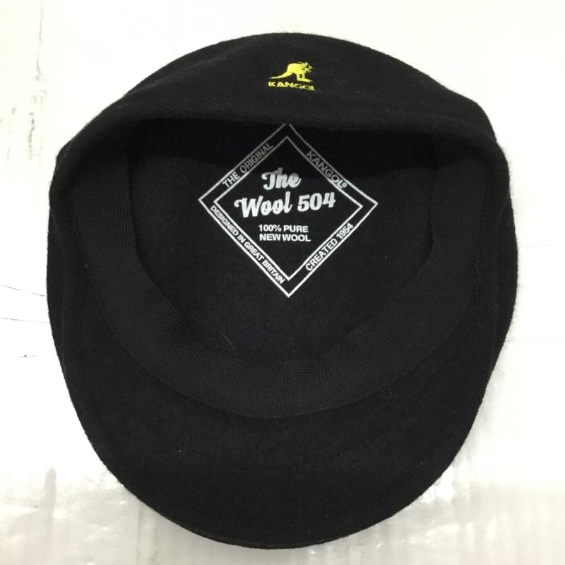 カンゴール KANGOL 帽子 ハンチング WOOL 504 ロゴ、文字 黒 / ブラック / メンズ USED 古着 中古 10106214