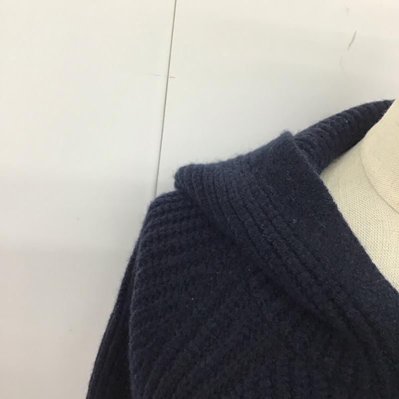 ザラ ZARA ニット、セーター 長袖 9667 126 105 フード付き M ボーダー柄 紺 / ネイビー / X 白 / ホワイト /  レディース USED 古着 中古 10115292