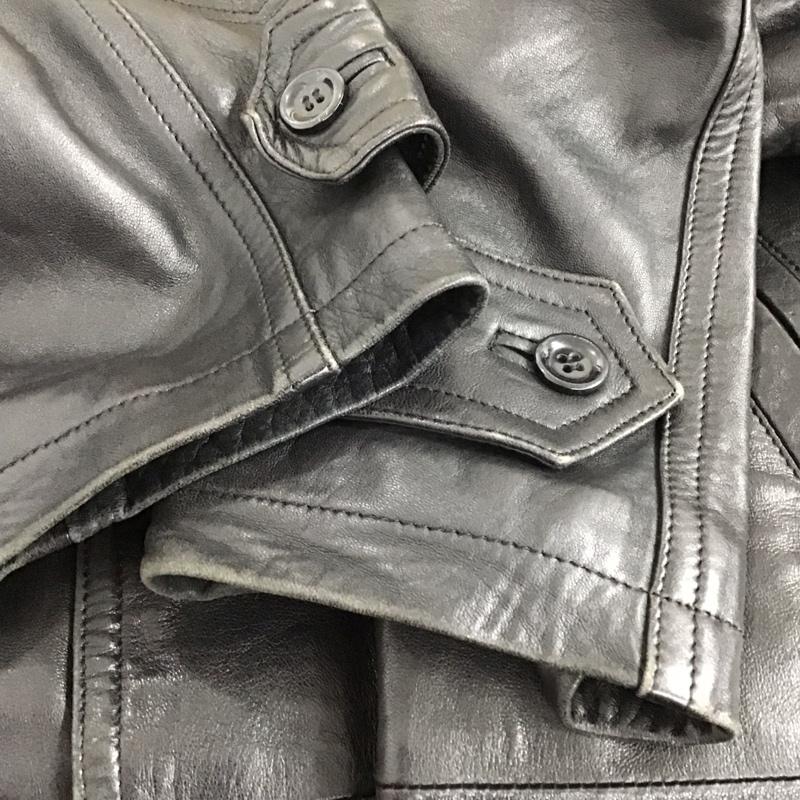 古着 USED ジャケット、上着 ジャケット、ブレザー レザージャケット ボタンジャケット アウター ロングコート 40 無地 黒 / ブラック / メンズ USED 古着 中古 10137480