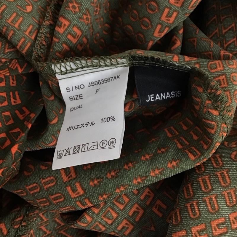 ジーナシス JEANASIS シャツ、ブラウス 長袖 JS063567AK フリル FREE 総柄 カーキ / カーキ / X 橙 / オレンジ / レディース USED 古着 中古 10122065
