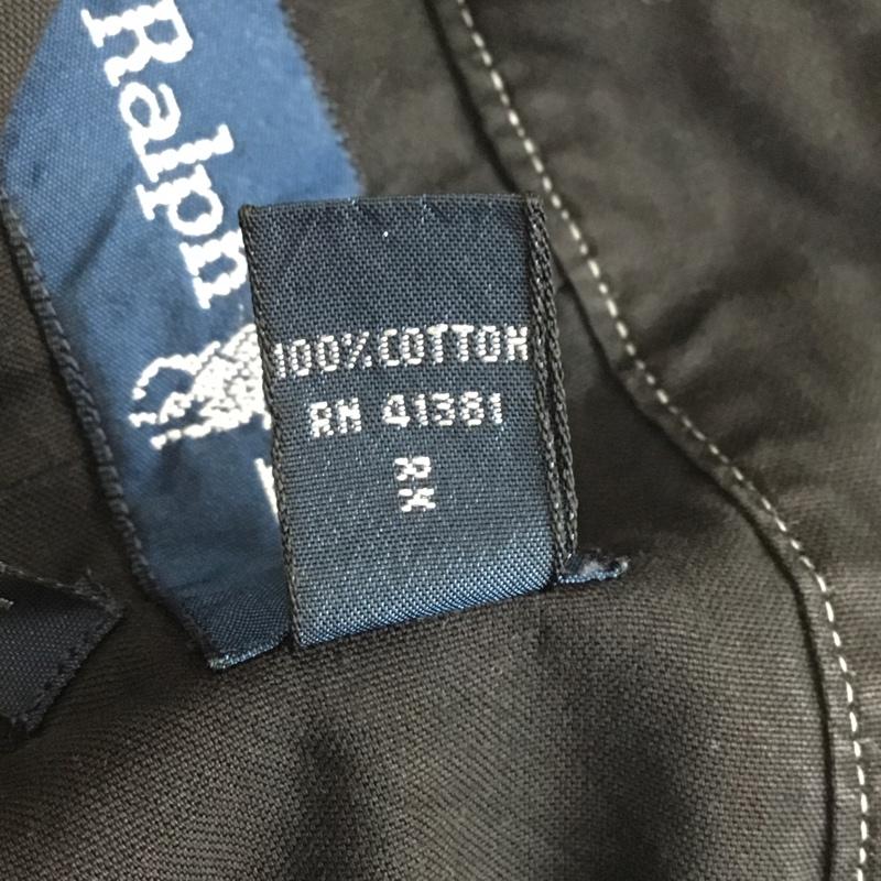ラルフローレン RALPHLAUREN シャツ、ブラウス 長袖 長袖シャツ カラーシャツ ボタンダウンシャツ 長袖カットソー XXL ロゴ、文字 黒 / ブラック / メンズ USED 古着 中古 10120845