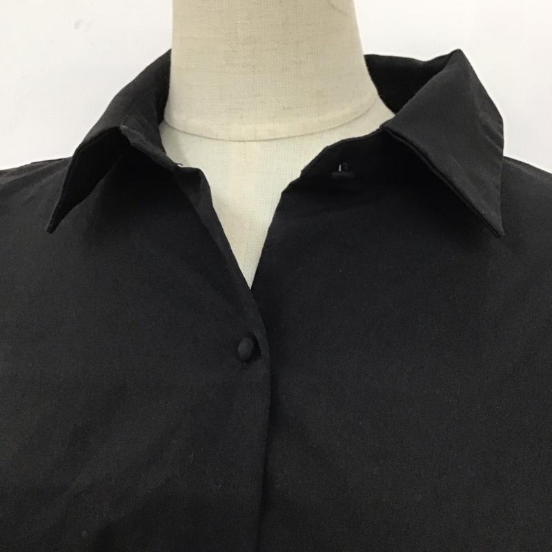 ザラ ZARA シャツ、ブラウス 長袖 8351 249 800 シャーリング XS 無地 黒 / ブラック / レディース USED 古着 中古 10109077