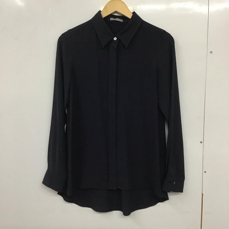 セオリーリュクス theory luxe シャツ、ブラウス 長袖 03-4308261 38 無地 紺 / ネイビー / レディース USED 古着 中古 10133756