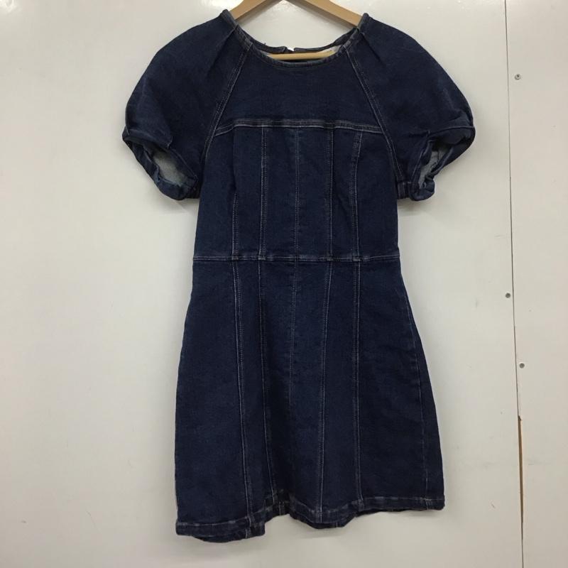 ザラ ZARA ワンピース ミニスカート デニム 半袖ワンピース S 無地 インディゴ / インディゴ / レディース USED 古着 中古 10139366