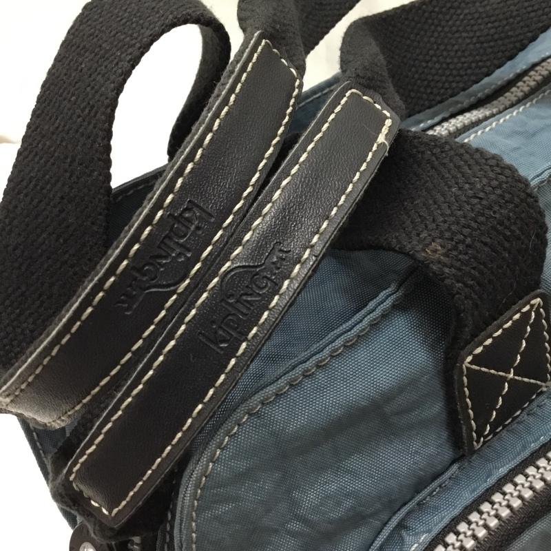 キプリング kipling トートバッグ トートバッグ ゴリラ ロゴ、文字 青 / ブルー / X 黒 / ブラック / レディース USED 古着 中古 10118682