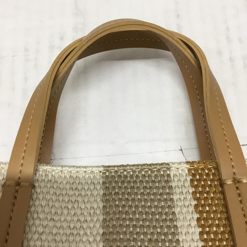 セシルマクビー CECIL McBEE トートバッグ トートバッグ ショルダー ストライプ 白 / ホワイト / X ベージュ / ベージュ / X キャメル / キャメル / レディース USED 古着 中古 10111238