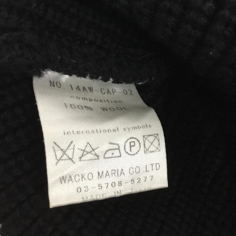 ワコマリア WACKO MARIA 帽子 ニット帽 14AW-CAP-02 ウール ロゴ、文字 黒 / ブラック / メンズ USED 古着 中古 10142796
