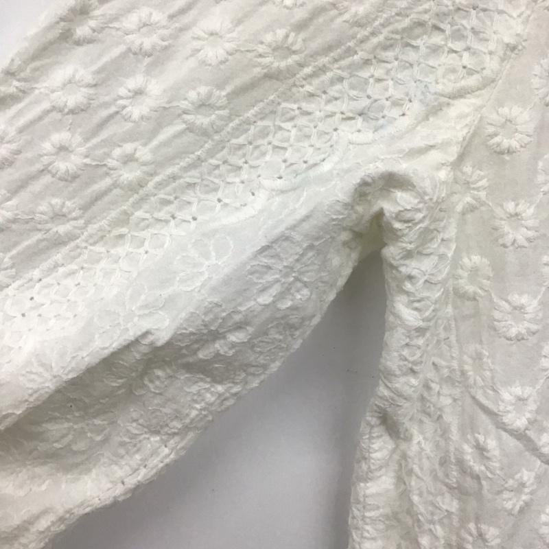 ひより HIYORI シャツ、ブラウス 長袖 長袖シャツ ノーカラーシャツ 前開きシャツ FREE レース柄 白 / ホワイト / レディース USED 古着 中古 10129537
