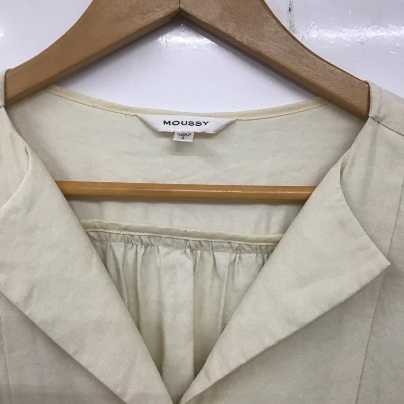 マウジー MOUSSY ワンピース ロングスカート 010ds530-1510 半袖ロングワンピース 前ボタン フレアスカート 2 無地 オフホワイト / オフホワイト / レディース USED 古着 中古 10134357