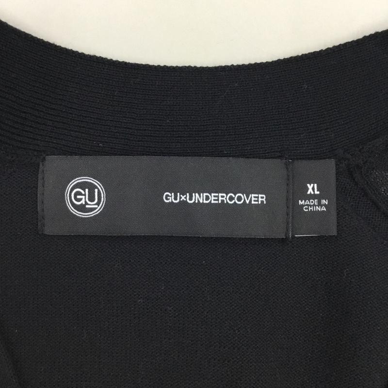 ジーユー GU カーディガン 長袖 351-351025 UNDERCOVERシアーコンビネーションニットカーディガン 長袖ニットカーディガン XL 無地 黒 / ブラック / メンズ USED 古着 中古 10111300