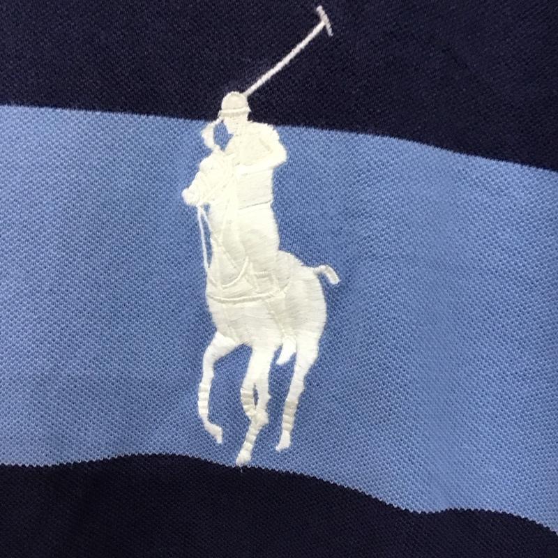 ポロバイラルフローレン Polo by RALPH LAUREN ポロシャツ 半袖 半袖ポロシャツ カラーシャツ 半袖カットソー L ボーダー柄 青 / ブルー / X 水色 / ライトブルー / メンズ USED 古着 中古 10134944
